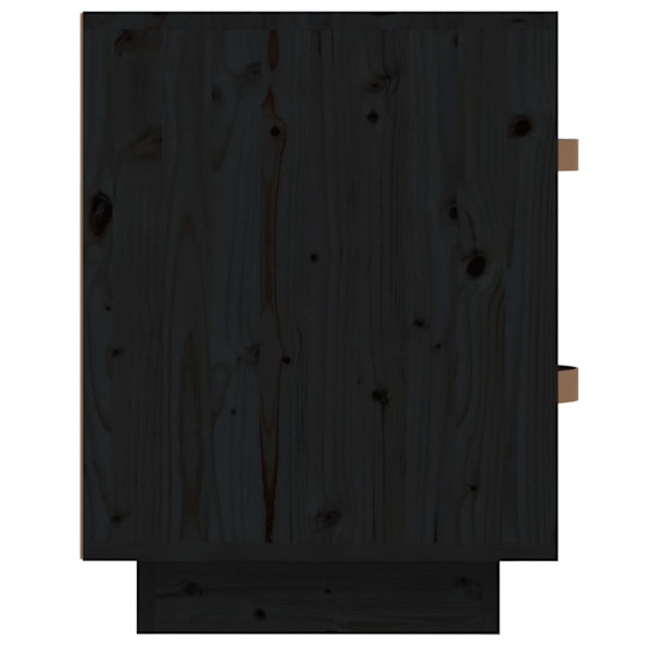 vidaXL Sängbord svart 40x34x45 cm massiv furu Svart