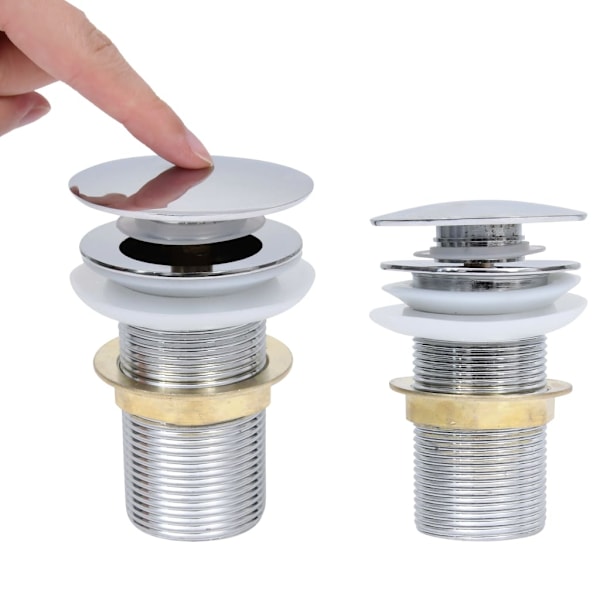 vidaXL Pop-up bottenventil utan överflödesfunktion krom 6,4x6,4x9,1 cm Silver