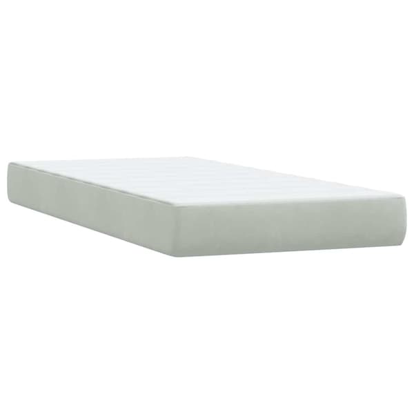 vidaXL Ramsäng med madrass ljusgrå 80x220 cm sammet Grå