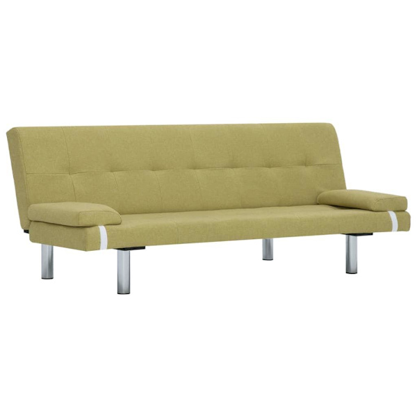 vidaXL Bäddsoffa med två kuddar grön polyester Grön