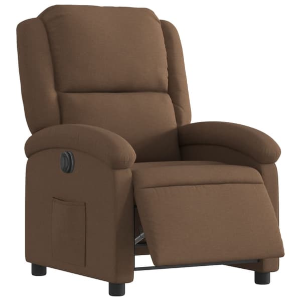 vidaXL Elektrisk reclinerfåtölj Brun tyg Brun