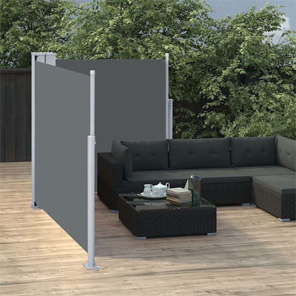 vidaXL Infällbar sidomarkis antracit 120x600 cm Antracit