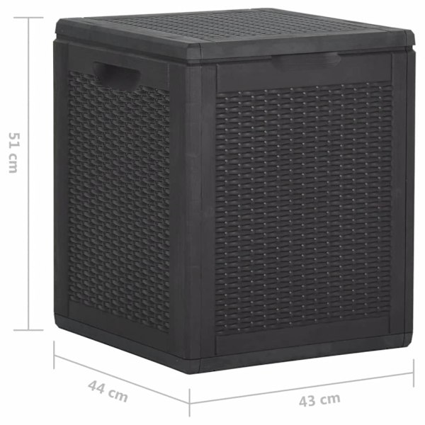 vidaXL Dynbox 90 liter svart PP-rotting Svart