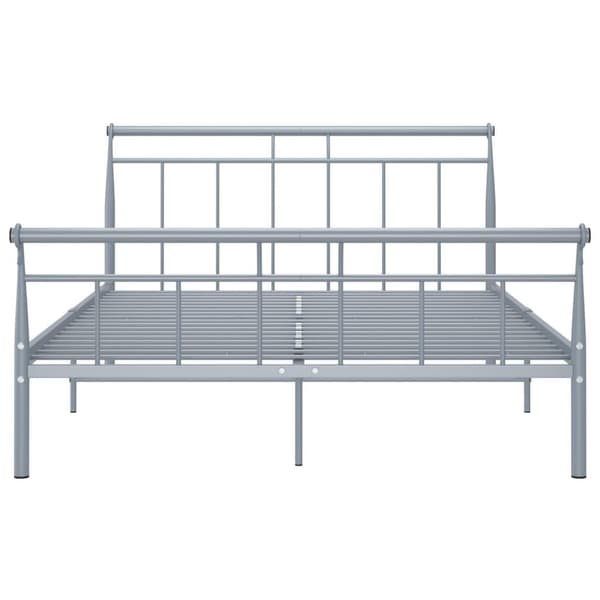 vidaXL Sängram grå metall 140x200 cm grå