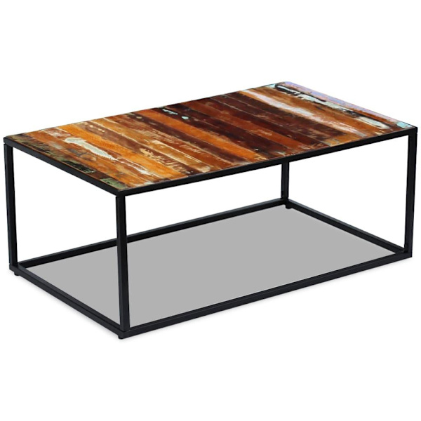 vidaXL Soffbord massivt återvunnet trä 100x60x40 cm multifärg