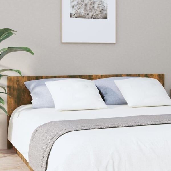 vidaXL Sänggavel rökfärgad ek 200x1,5x80 cm konstruerat trä Brun