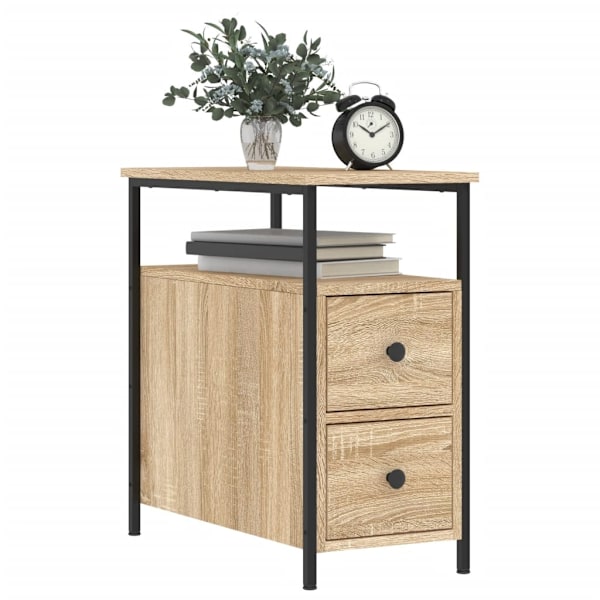 vidaXL Sängbord sonoma-ek 30x60x60 cm konstruerat trä Brun