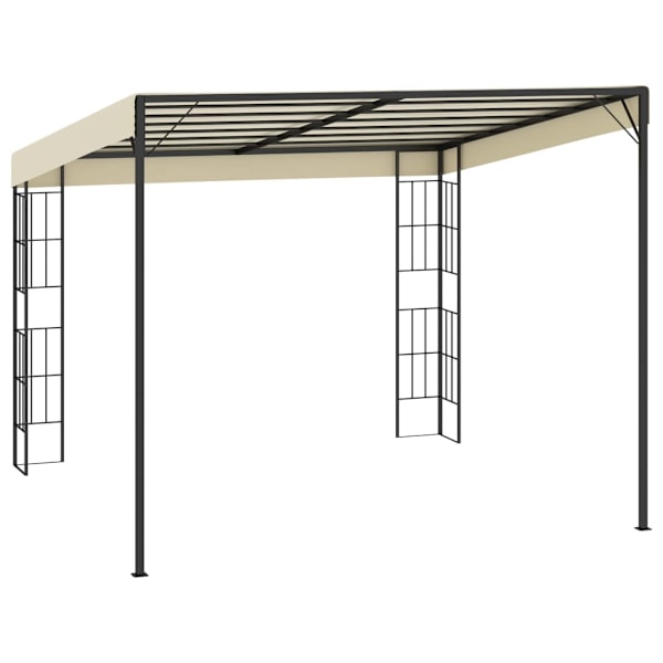 vidaXL Väggmonterad paviljong 3x3 m gräddvit tyg Creme