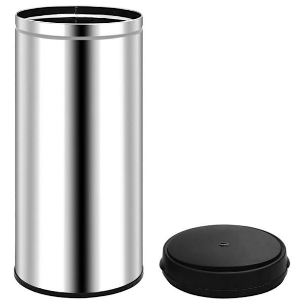 vidaXL Soptunna med automatisk sensor 80 L rostfritt stål Silver