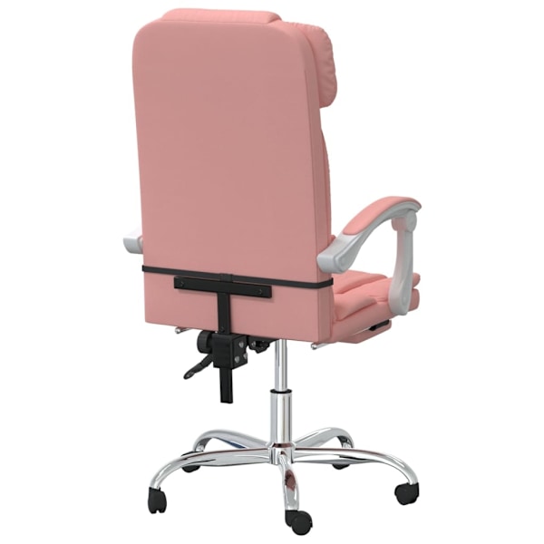 vidaXL Kontorsstol rosa konstläder Rosa