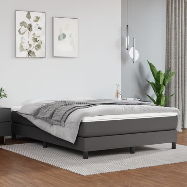 vidaXL Sängram grå 140x200 cm konstläder Grå