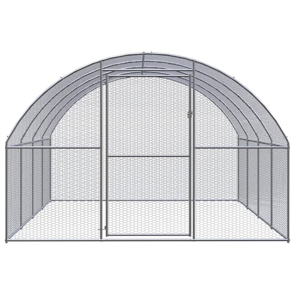 vidaXL Hönsbur för utomhusbruk 3x4x2 m galvaniserat stål Silver