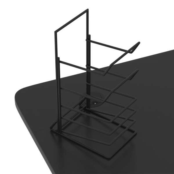 vidaXL Gamingskrivbord LED med Z-formade ben svart 90x60x75 cm Svart