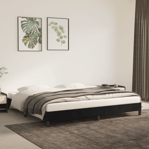 vidaXL Sängram utan madrass svart 200x200 cm sammet Svart