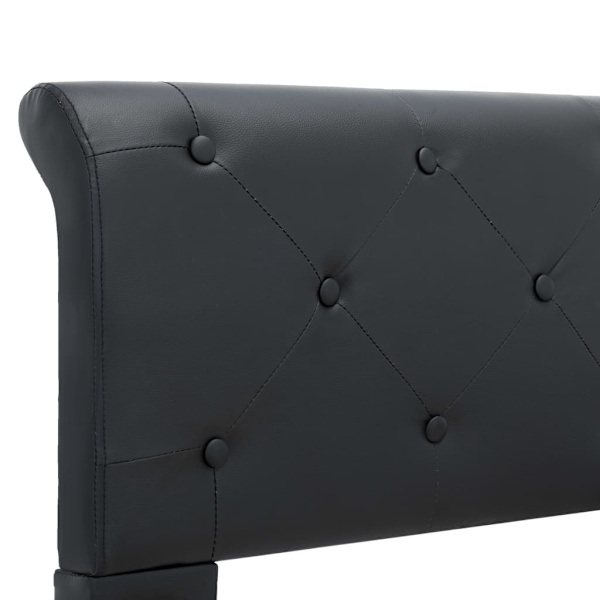 vidaXL Sängram svart konstläder 90x200 cm Svart