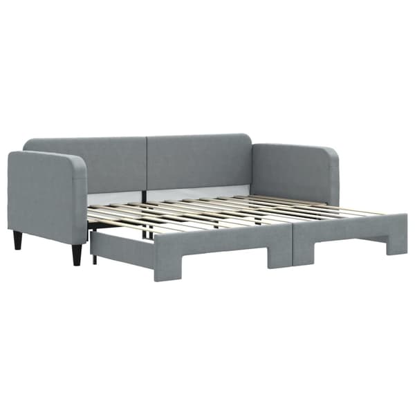 vidaXL Dagbädd utdragbar ljusgrå 90x200 cm tyg Grå