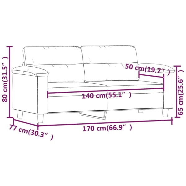 vidaXL 2-sitssoffa mörkgrå 140 cm mikrofibertyg Grå
