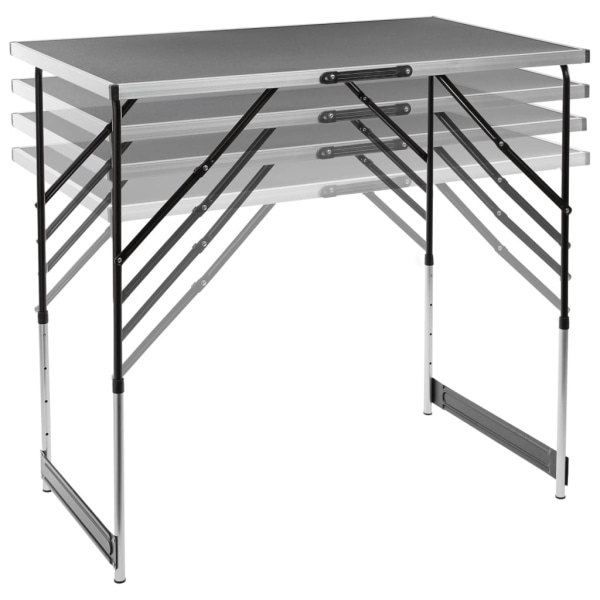 HI Hopfällbart bord 100x60x94 cm aluminium Svart