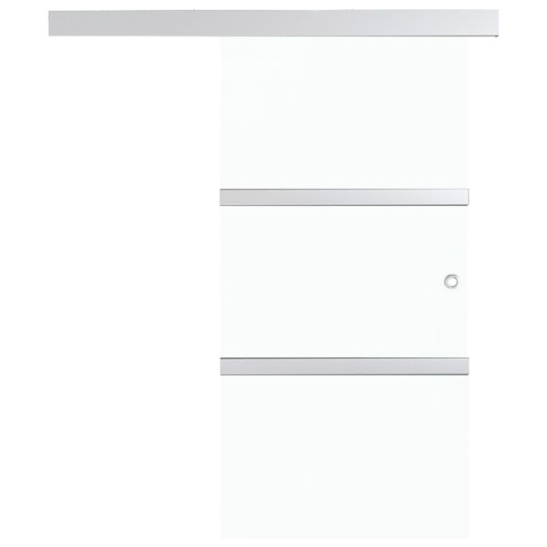 vidaXL Skjutdörr med mjukstopp ESG-glas och aluminium 76x205 cm Silver