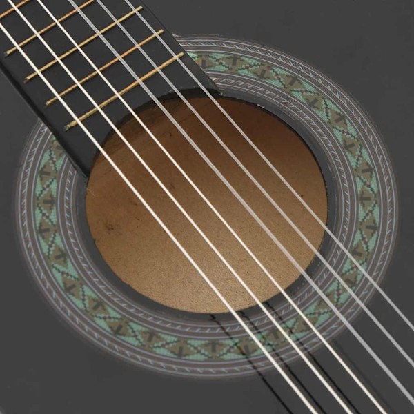 vidaXL Klassisk gitarr för nybörjare 8 delar svart 1/2 34" Svart