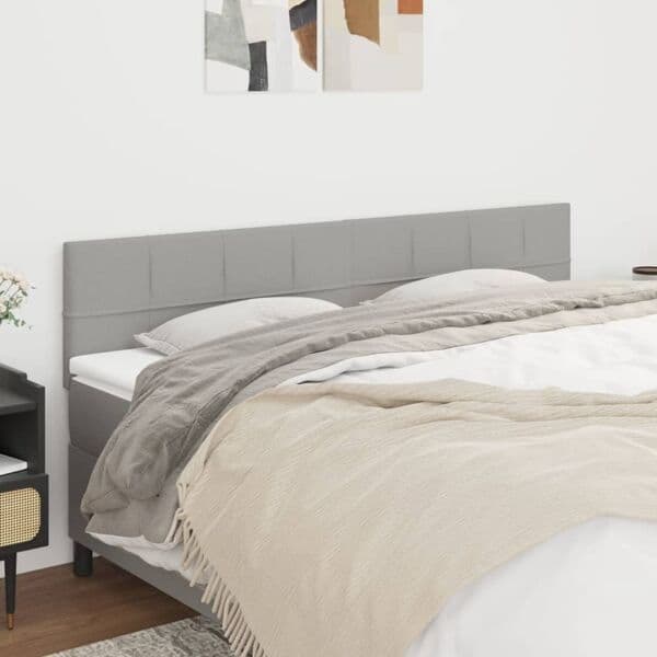 vidaXL Sänggavel 2 st Ljusgrå 80x5x78/88 cm tyg Grå