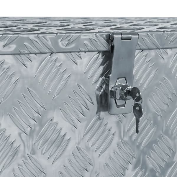 vidaXL Förvaringslåda aluminium 110,5x38,5x40 cm silver Silver