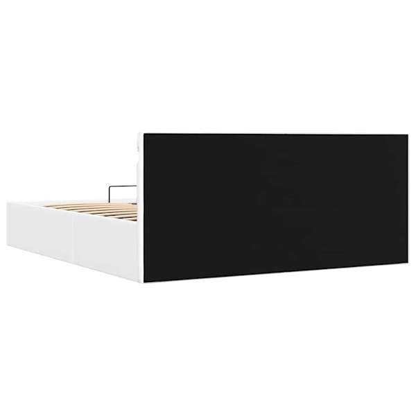 vidaXL Sängram hydraulisk förvaring utan madrass LEDs vit 180x200 cm Vit