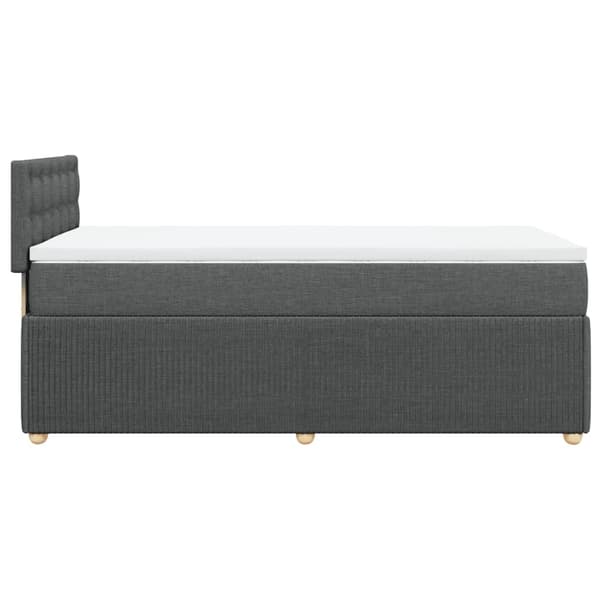 vidaXL Ramsäng med madrass mörkgrå 100x200 cm tyg Grå
