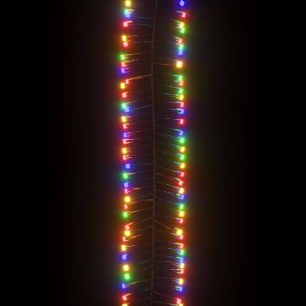 vidaXL Ljusslinga med 3000 LED cluster flerfärgad 23 m PVC Multicolour and dark green