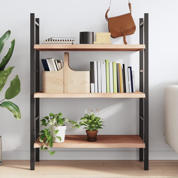 vidaXL Hyllplan 80x60x(2-4) cm obehandlad massiv ek Brun