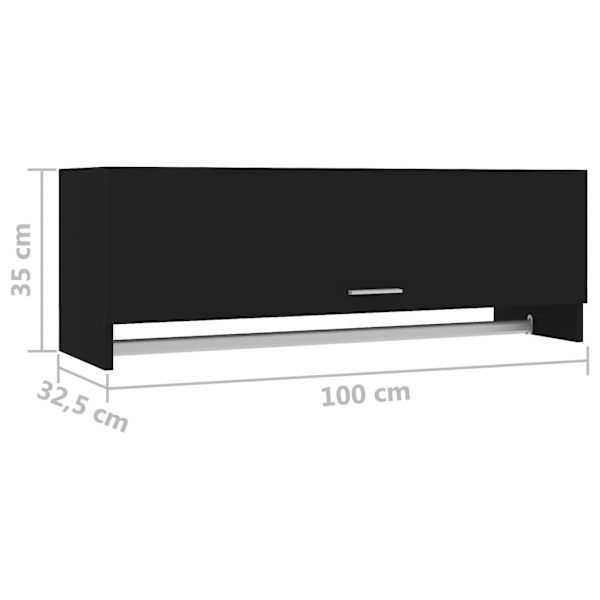vidaXL Klädhängare svart 100x32,5x35 cm konstruerat trä Svart