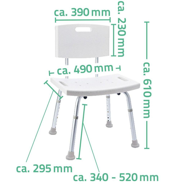 RIDDER Badrumsstol 100 kg vit A00602101 Vit
