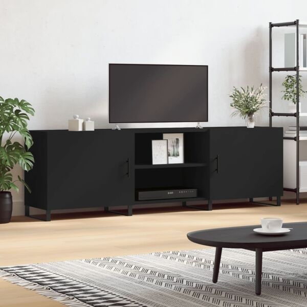 vidaXL Tv-bänk svart 150x30x50 cm konstruerat trä Svart