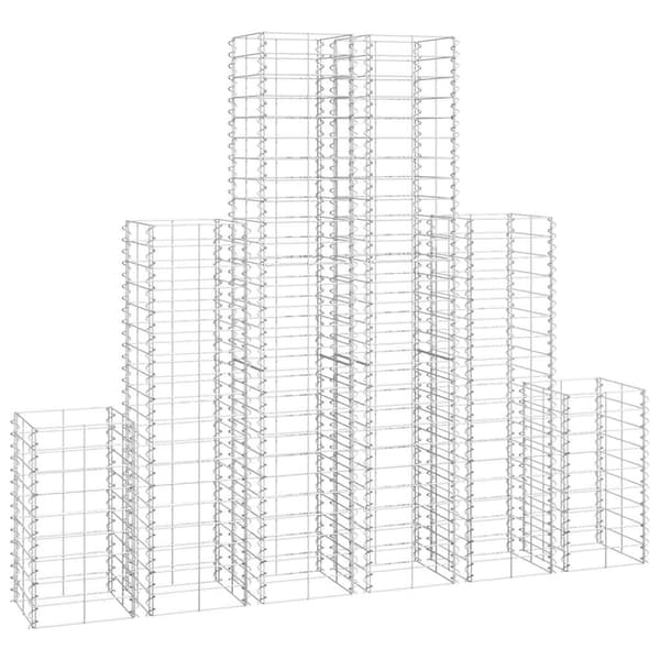 vidaXL Gabionkorg 6-pack galvaniserad tråd flera storlekar Silver
