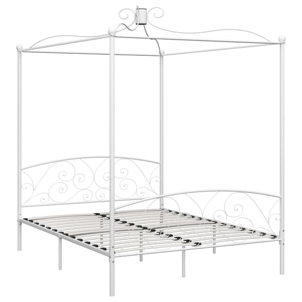vidaXL Himmelsäng vit metall 160x200 cm Vit