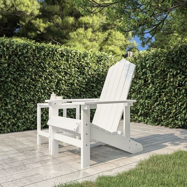 vidaXL Adirondackstol HDPE vit Vit