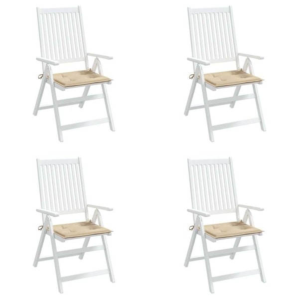 vidaXL Stolsdynor 4 st beige 40x40x4 cm oxfordtyg Beige