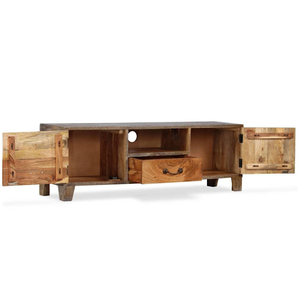 vidaXL TV-bänk massivt trä vintage 118x30x40 cm Brun