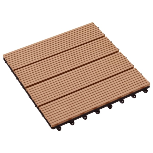 vidaXL Trall 22 st 30x30 cm 2 kvm WPC teakfärg Brun