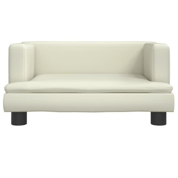 vidaXL Barnsoffa gräddvit 60x40x30 cm konstläder Kräm