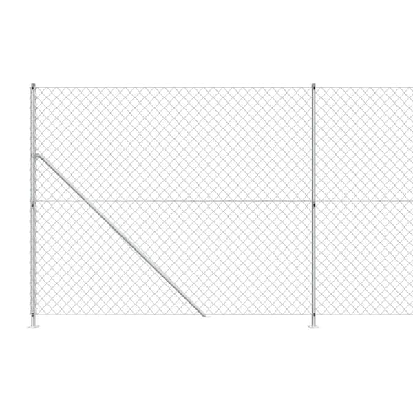 vidaXL Gunnebostängsel med stolpsko silver 2x25 m Silver