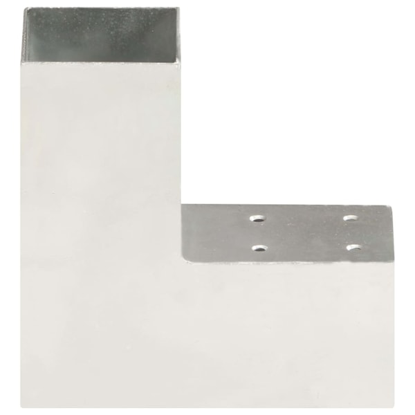 vidaXL Stolpbeslag 4 st L-form galvaniserad metall 71x71 mm Silver