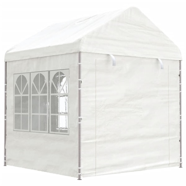 vidaXL Paviljong med tak vit 11,15x2,28x2,69 m polyeten Vit