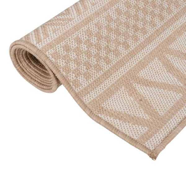 vidaXL Utomhusmatta plattvävd 120x170 cm brun ränder Brun