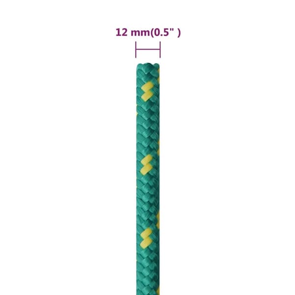 vidaXL Båtlina grön 12 mm 50 m polypropen Grön