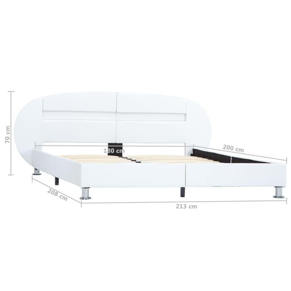 vidaXL Sängram med LED vit konstläder 180x200 cm Vit
