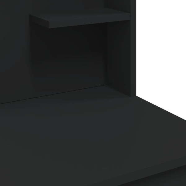 vidaXL Sminkbord med LED svart 96x40x142 cm Svart