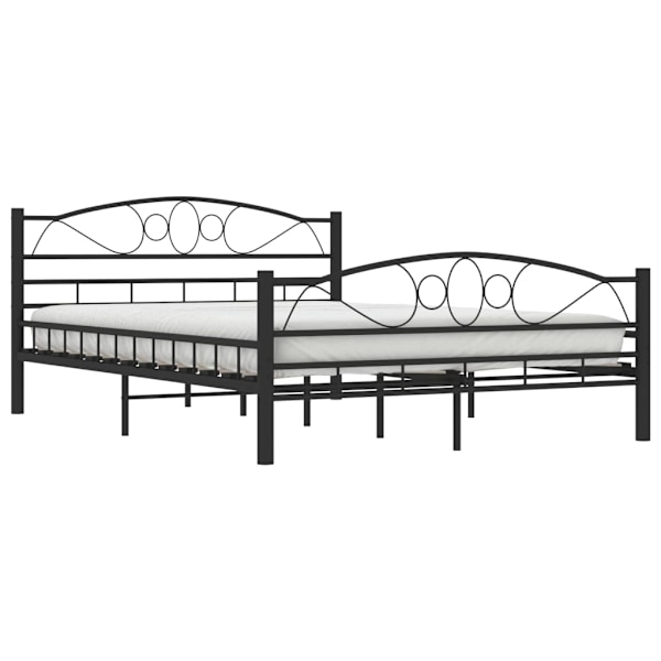 vidaXL Sängram utan madrass svart stål 140x200 cm Svart