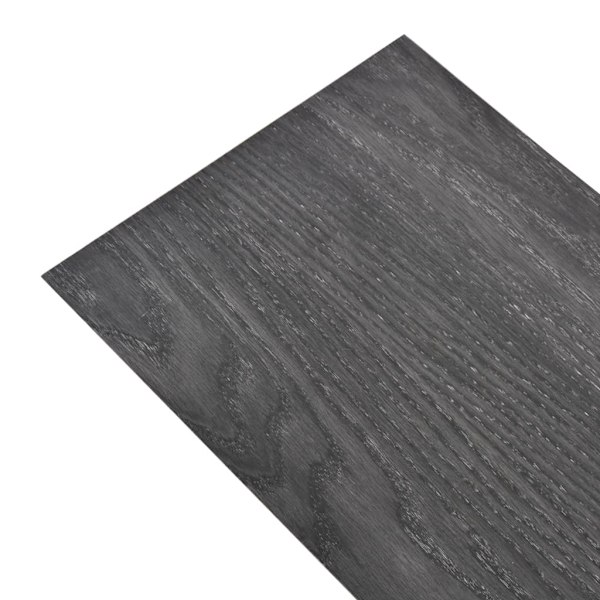vidaXL Ej självhäftande PVC-golvplankor 5,26 m² 2 mm svart och vit Svart
