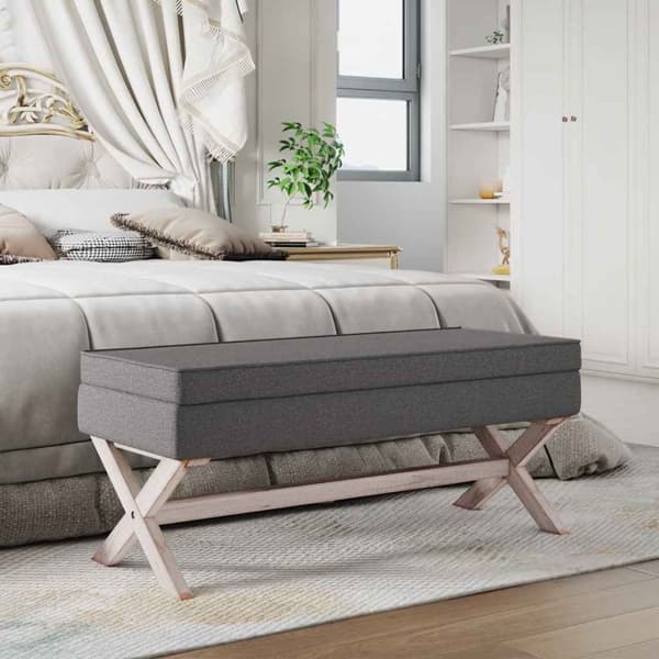 vidaXL Förvaringspall mörkgrå 110x45x49 cm tyg Grå